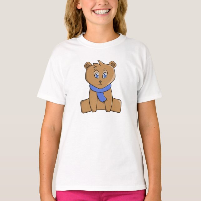 Camiseta Oso de peluche con un pañuelo azul (Anverso)