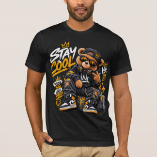 Camiseta Oso de peluche Cool Streetwear – Grafiti de Hip Ho