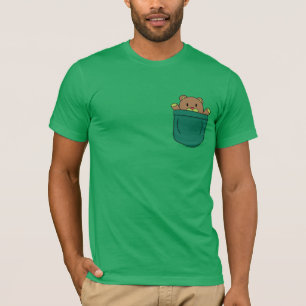 Camiseta Oso de peluche de dibujos animados lindo en bolsil