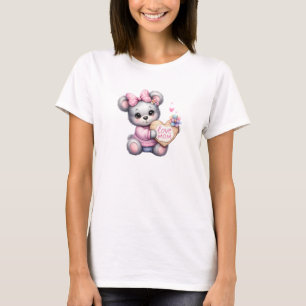 Camiseta Oso de peluche de ilustracion con signo cardíaco A
