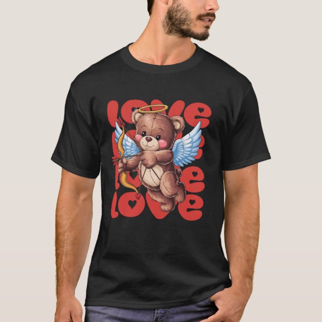Camiseta Oso de peluche de peluche - Amor por el Día de San (Anverso)