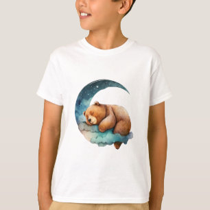Camiseta Oso de peluche durmiendo en la luna creciente