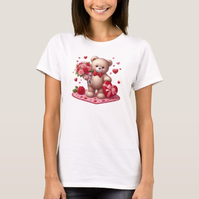 Camiseta Oso de peluche El día de San Valentín clásico (Anverso)