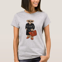Oso de peluche elegante con abrigo trench chic grá