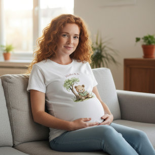Camiseta Oso de peluche embarazada leyendo bajo el árbol Ac
