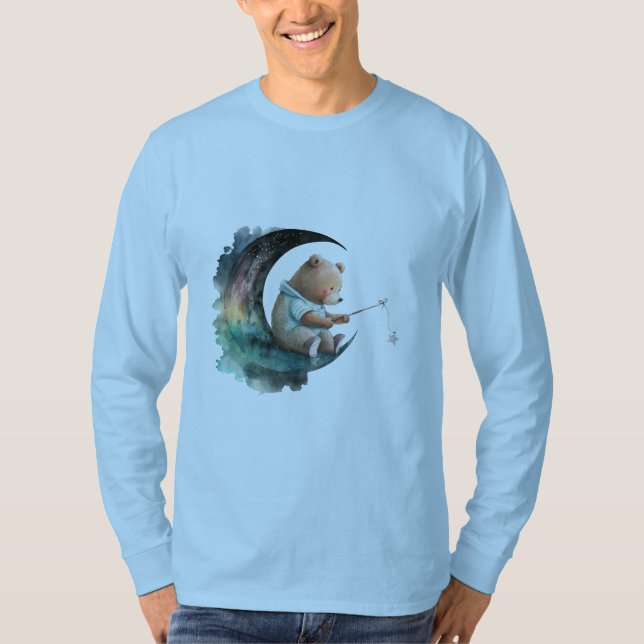 Camiseta Oso de peluche en la luna, osito Personalizado luj (Anverso)