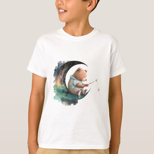 Camiseta Oso de peluche en la luna, osito Personalizado luj (Anverso)