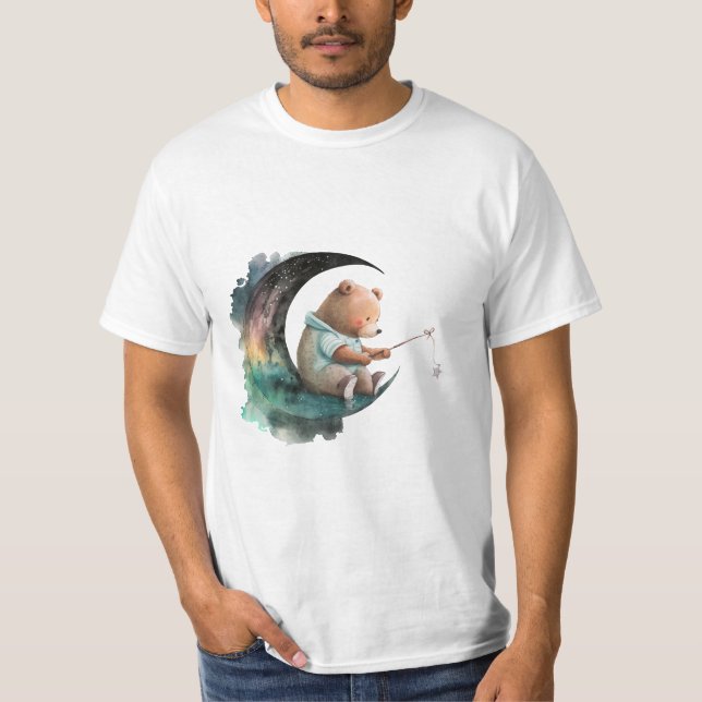 Camiseta Oso de peluche en la luna, osito Personalizado luj (Anverso)