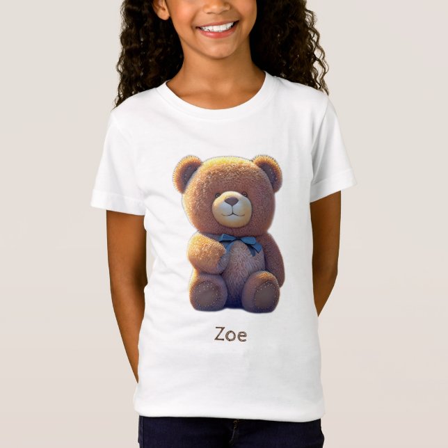 Camiseta Oso de peluche en la pradera, niños lindos (Anverso)