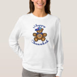 Camiseta Oso de peluche feliz de Chanukah<br><div class="desc">El oso de peluche lindo con una estrella judía en su pecho desea a todos un Chanukah feliz.</div>