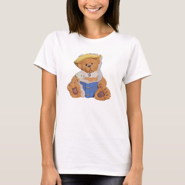 Camiseta Oso de peluche leyendo la biblia para bebé (Anverso)