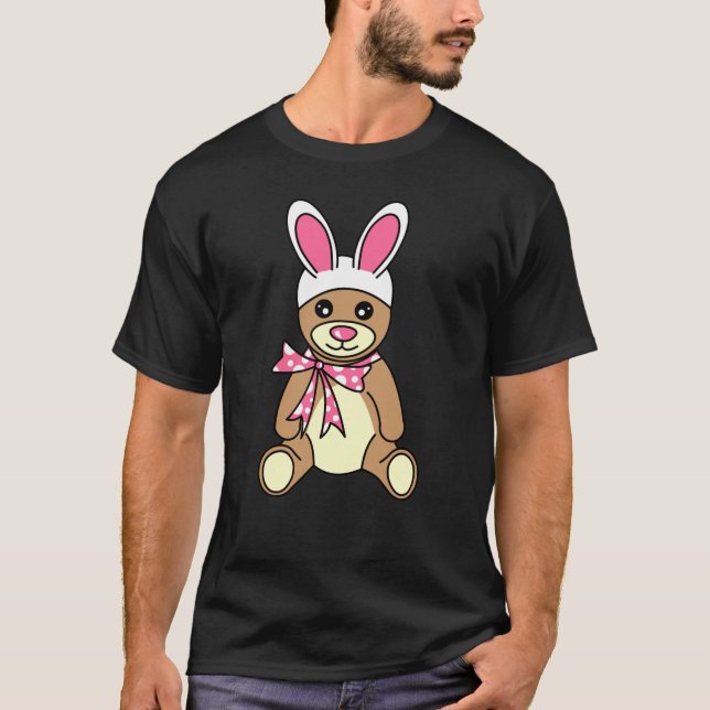 Camiseta Oso de peluche lindo de los oídos del conejito de (Anverso)