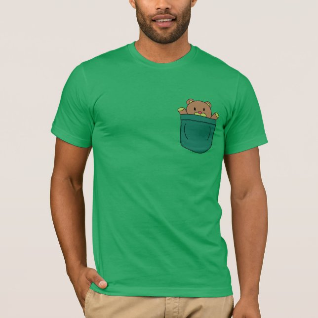 Camiseta Oso de peluche lindo del dibujo animado en (Anverso)