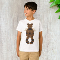 Oso de peluche marrón con alas de ángel