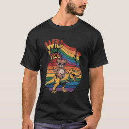 Camiseta Oso de peluche montando un dinosaurio con una band