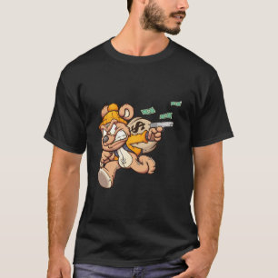 Camiseta oso de peluche robando una gran bolsa de dinero