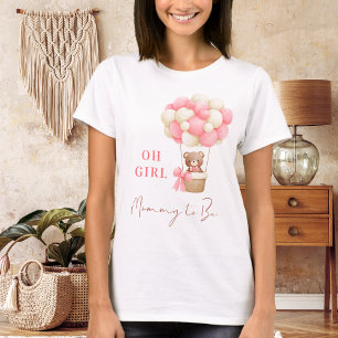 Camiseta Oso de peluche rosa Oh chica Globo Mamá futura mam