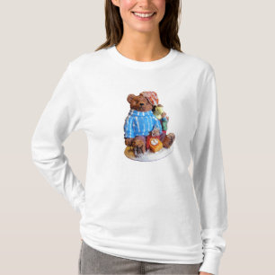 Camiseta Oso de peluche soñoliento del casquillo de noche