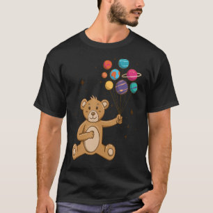 Camiseta Oso de peluche sostiene el espacio de globos plane