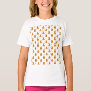 Camiseta Oso de peluche y corazones patrón sin fisuras Lind