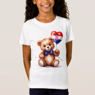 Camiseta oso de peluche y globo con la bandera croata.