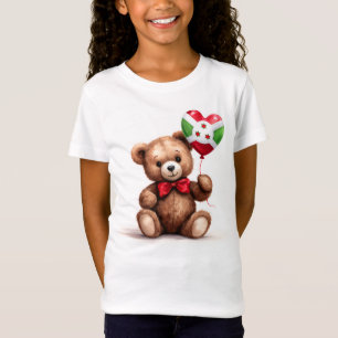 Camiseta oso de peluche y globo con la bandera de Burundi.