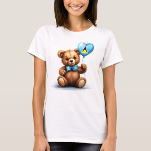 Camiseta oso de peluche y globo con la bandera de Santa Luc