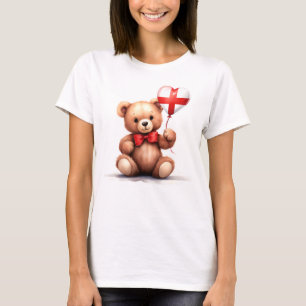 Camiseta oso de peluche y globo con la bandera inglesa.