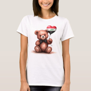 Camiseta oso de peluche y globo con la bandera iraquí.