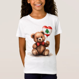 Camiseta oso de peluche y globo con la bandera libanesa.