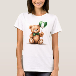 Camiseta oso de peluche y globo con la bandera nigeriana.