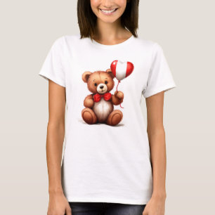 Camiseta oso de peluche y globo con la bandera peruana.