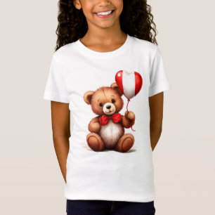 Camiseta oso de peluche y globo con la bandera peruana.