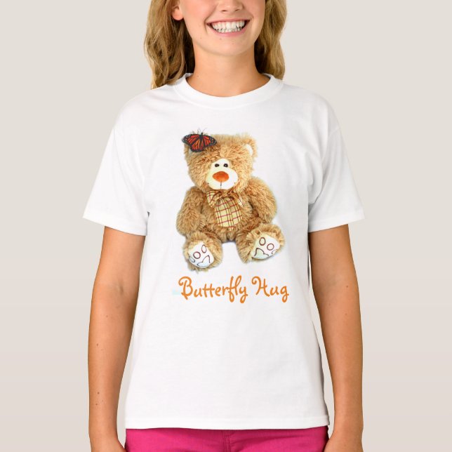 Camiseta Oso de peluche y mariposa T para Chicas (Anverso)