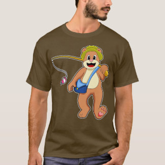 Camiseta Oso de pesca con barra de pesca 1