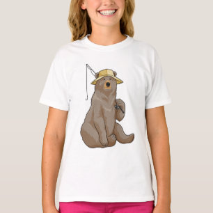 Camiseta Oso de pescar con barra de pesca