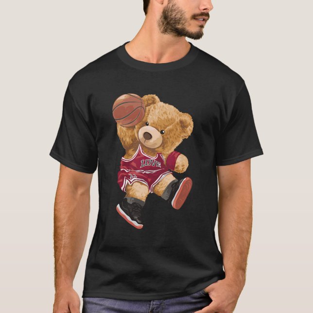 Camiseta Oso De Teddy Con Baloncesto (Anverso)