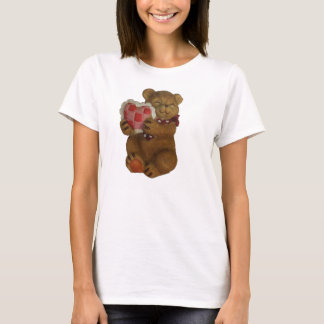 Camiseta Oso De Teddy Sonriente Con Almohín Corazón Stitche
