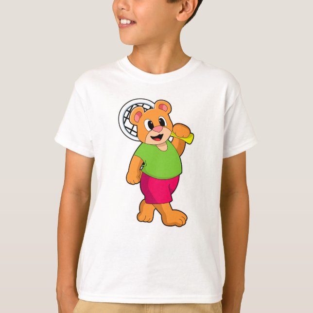 Camiseta Oso de tenis con raqueta de tenis (Anverso)