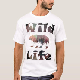 Camiseta Oso de vida salvaje de acuarela rusa