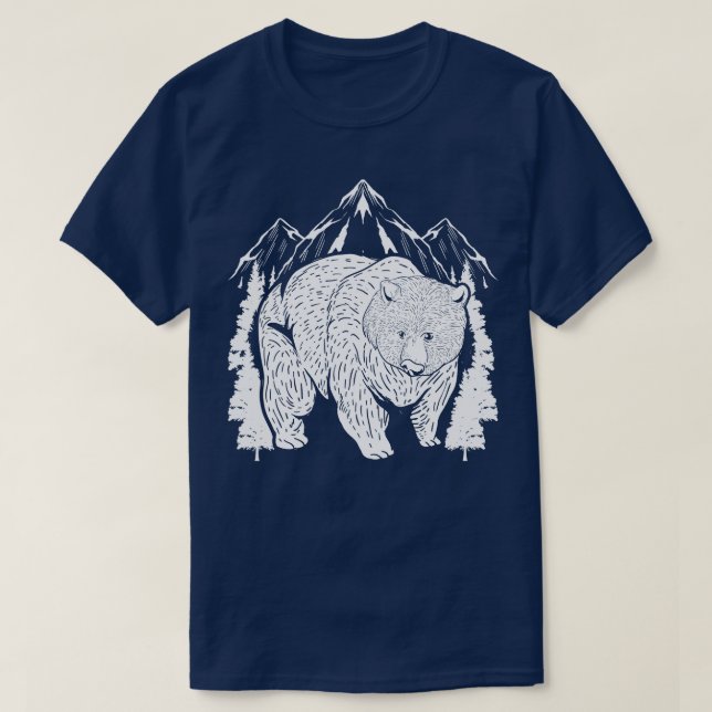 Camiseta Oso de vida silvestre de las Montañas Animales (Diseño del anverso)