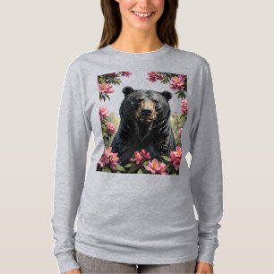 Camiseta Oso de Virginia Occidental y Rhododendrons rosados