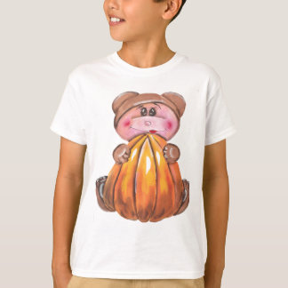 Camiseta Oso del bebé de Halloween con la calabaza