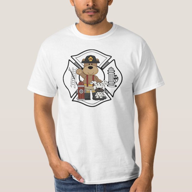Camiseta Oso del departamento del fuego del bombero (Anverso)