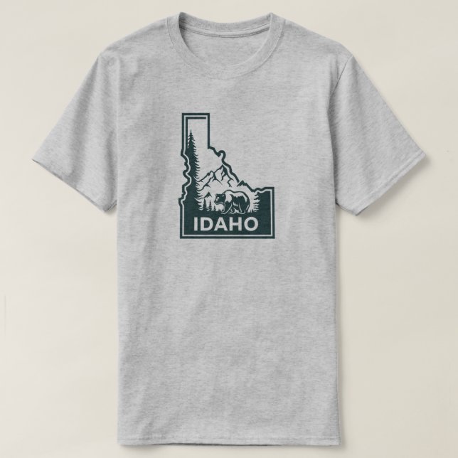 Camiseta Oso del mapa de Idaho (Diseño del anverso)