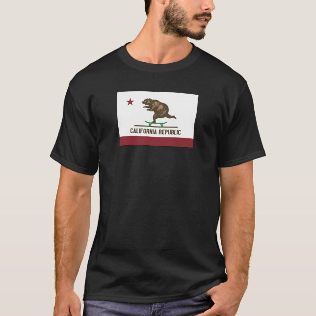 Camiseta Oso del monopatín de California (Anverso)