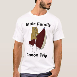 Camiseta Oso del viaje de la canoa de la familia de Muir