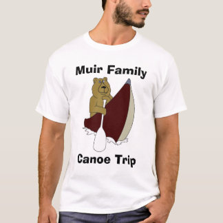 Camiseta Oso del viaje de la canoa de la familia de Muir