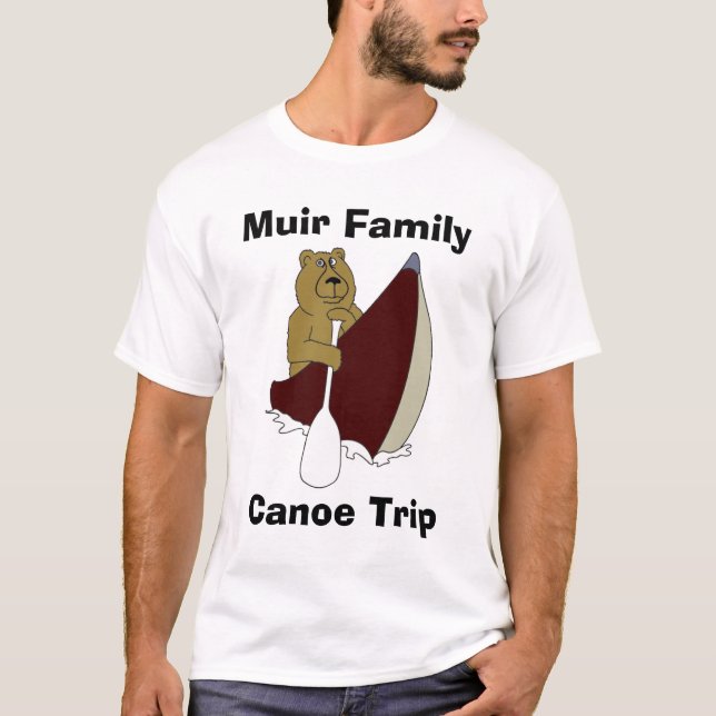 Camiseta Oso del viaje de la canoa de la familia de Muir (Anverso)