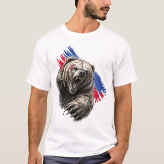 Camiseta Oso dinámico de pintura salpicada – Diseño artísti